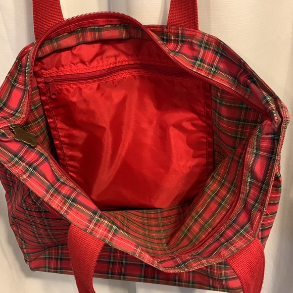 Walt Disney tote bag red multicolor checkered plaid Winnie the Pooh & friends - Picture 5 of 8